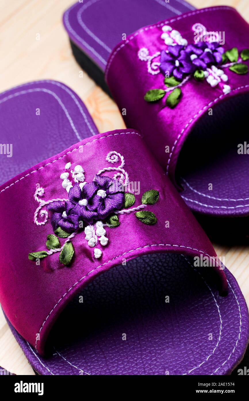 pair of shoes batik design fashion style Stock Photo