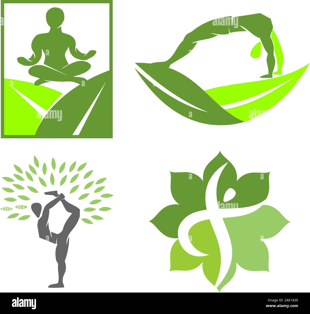 Yoga logo design emblem meditation vector illustration set Stock Vector ...