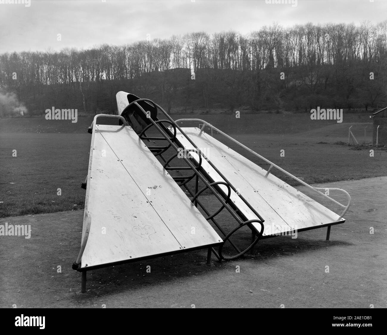 Children's playground Britain 1982 Stock Photo