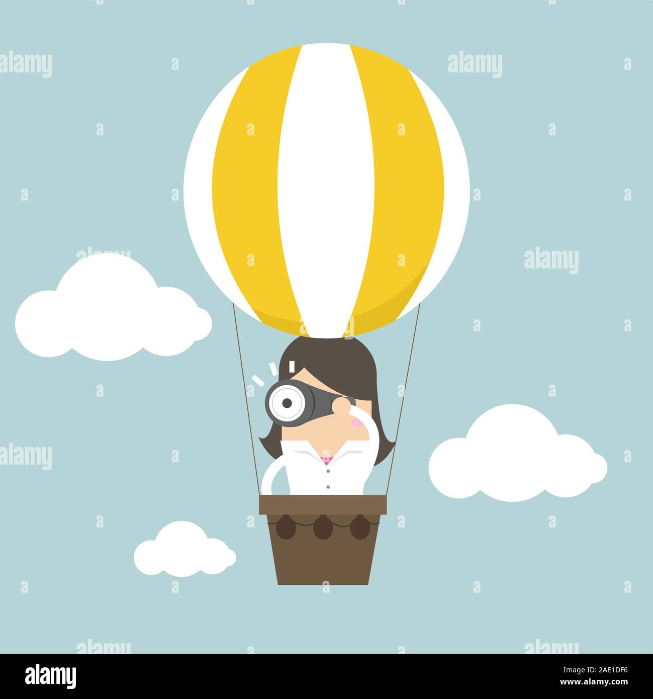 Cartoon woman looking up sky hi-res stock photography and images - Alamy