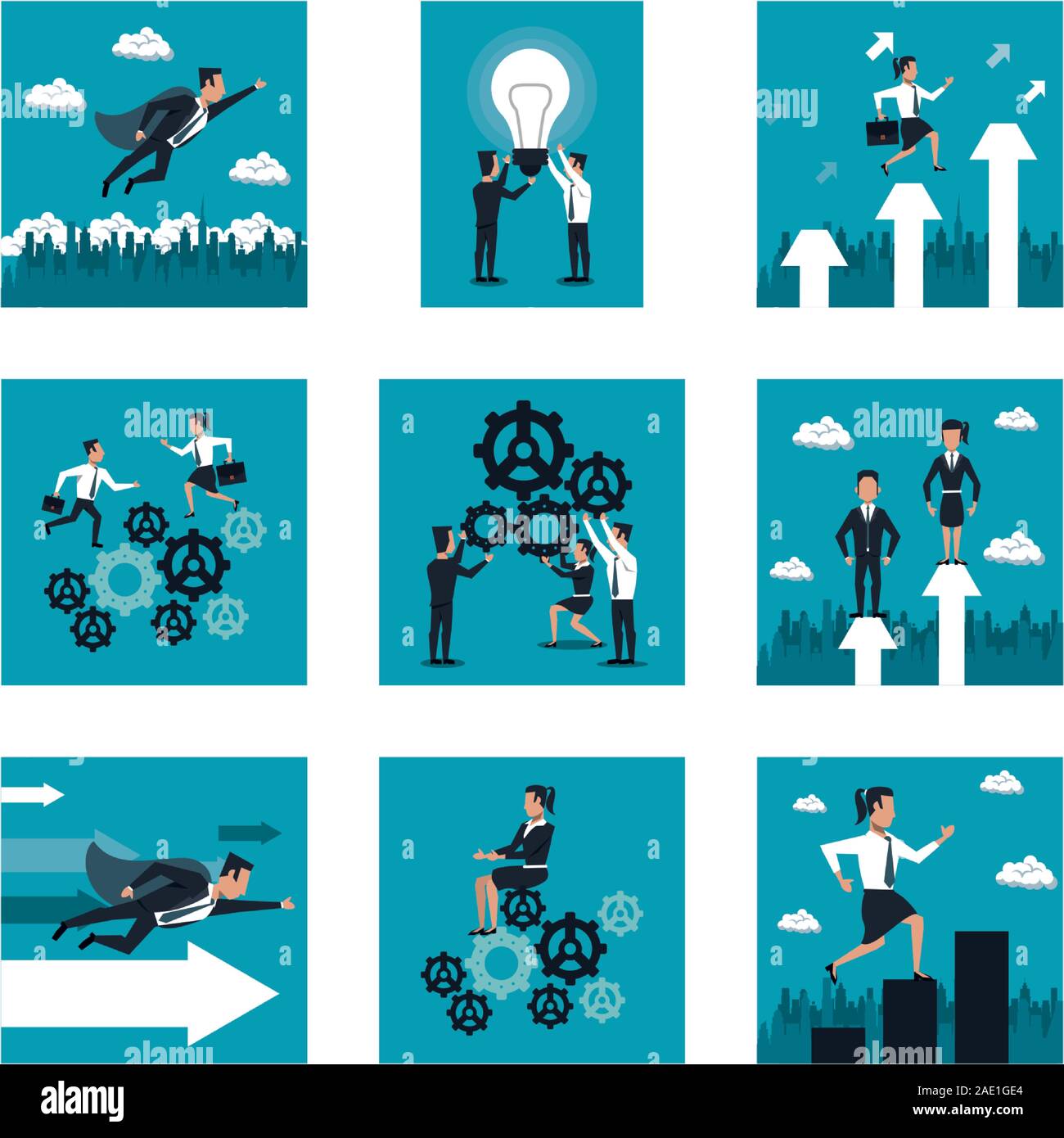 bundle of business people working Stock Vector Image & Art - Alamy