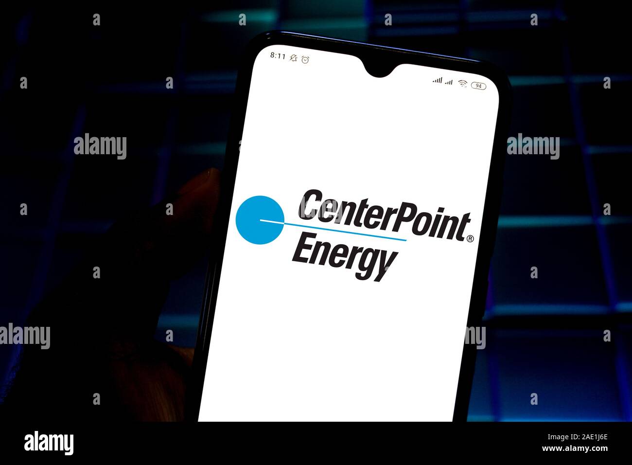 In this photo illustration the CenterPoint Energy logo is seen