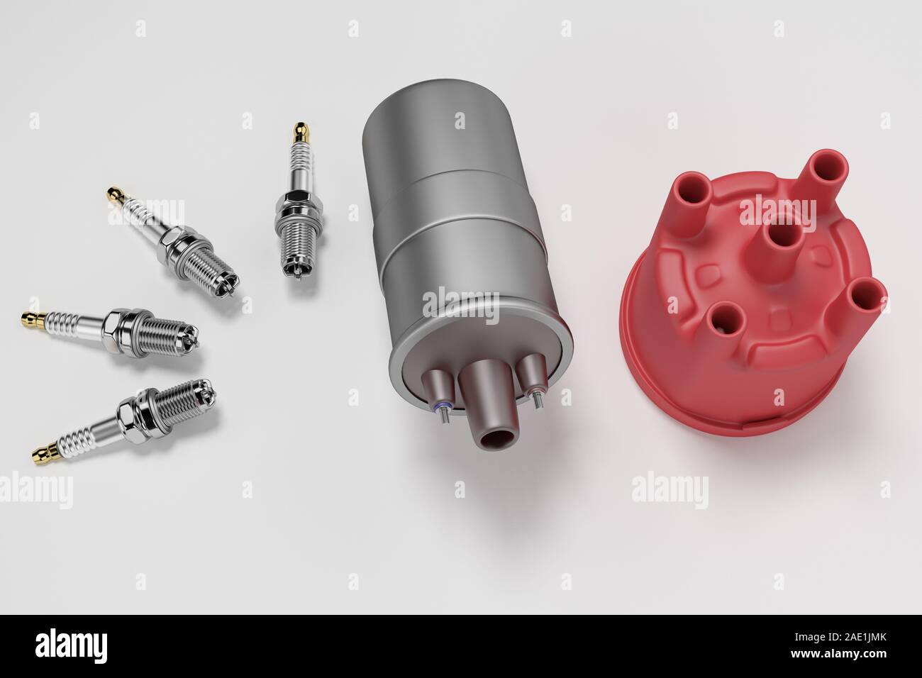 Igniter coil, Ignition and glowplug system. Igniter coil on white