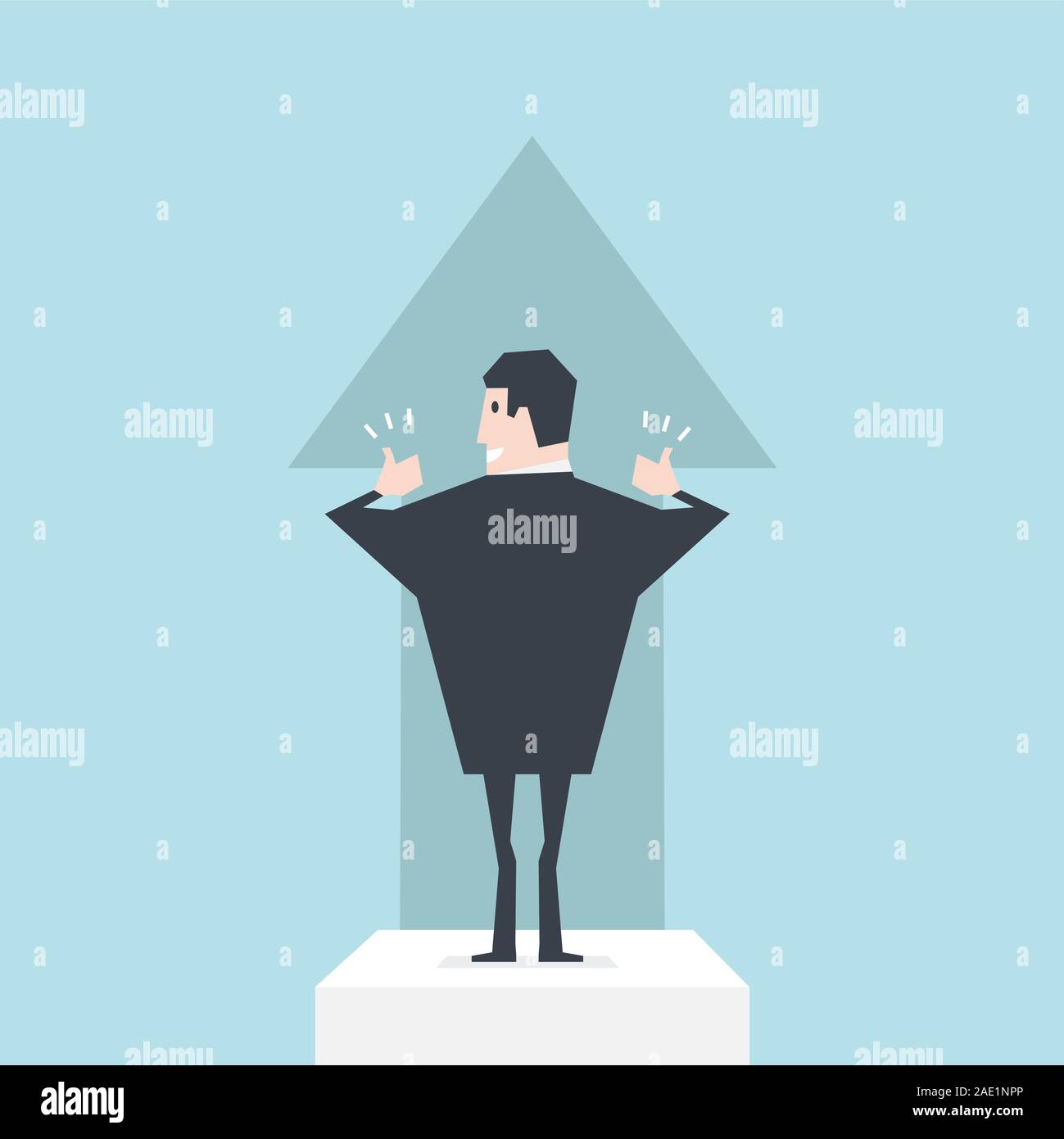 Businessman thumbs up with growth graph arrow Stock Vector Image & Art ...