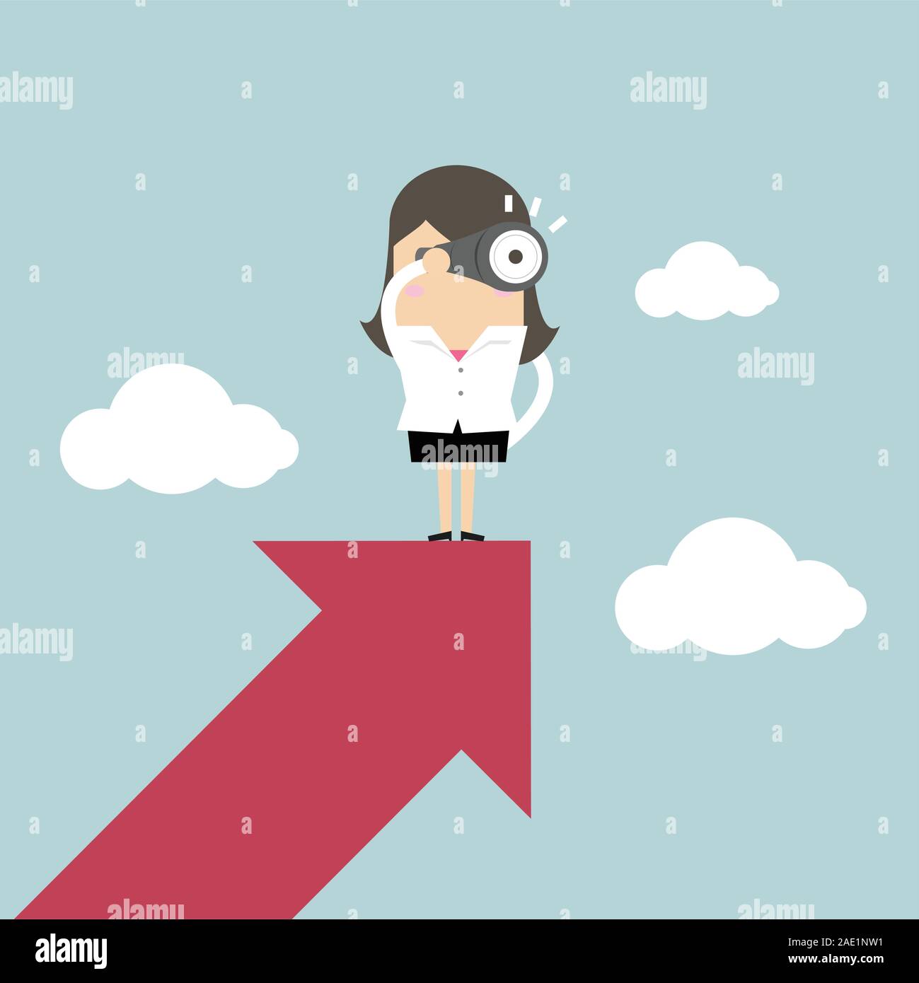 Cartoon woman looking up sky hi-res stock photography and images - Alamy