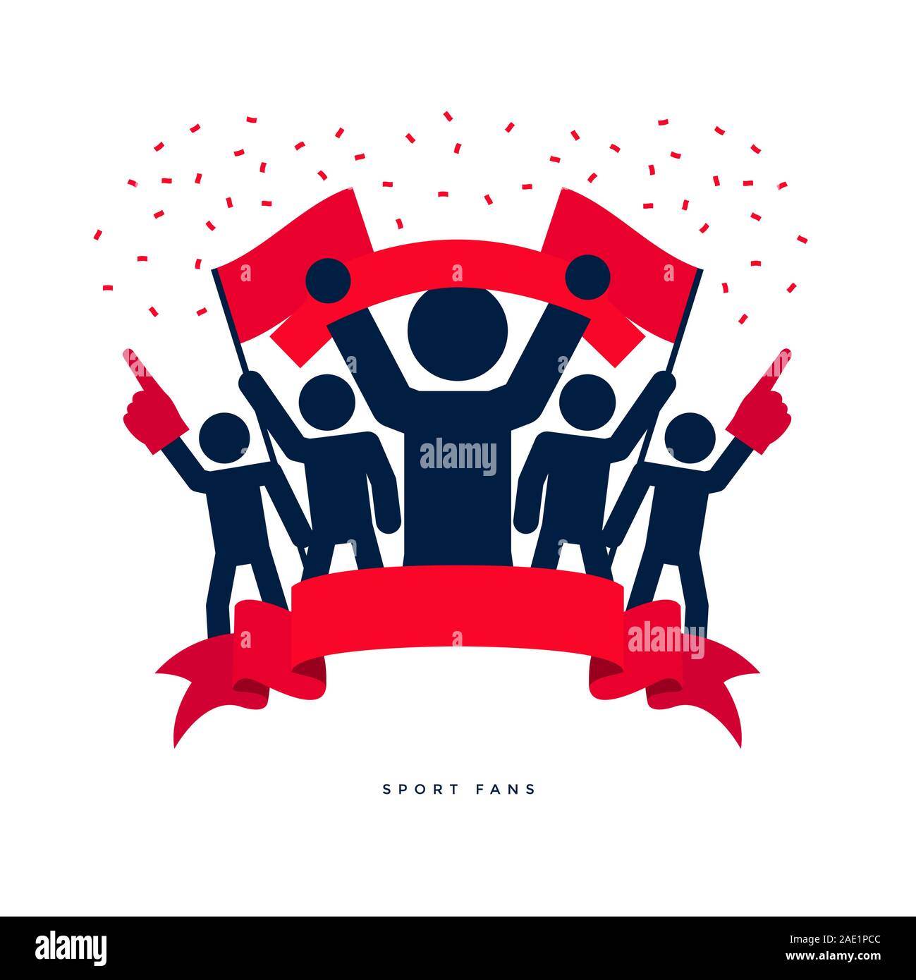 Stick figures of sport fans cheering team Stock Vector Image & Art Alamy