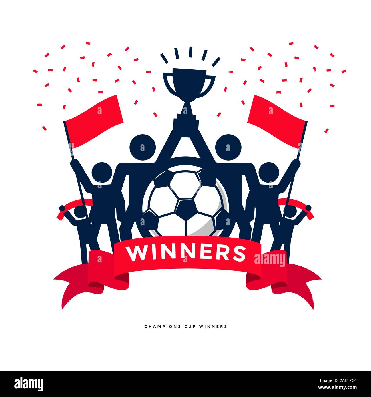 Team group celebration trophy football Stock Vector Images - Alamy