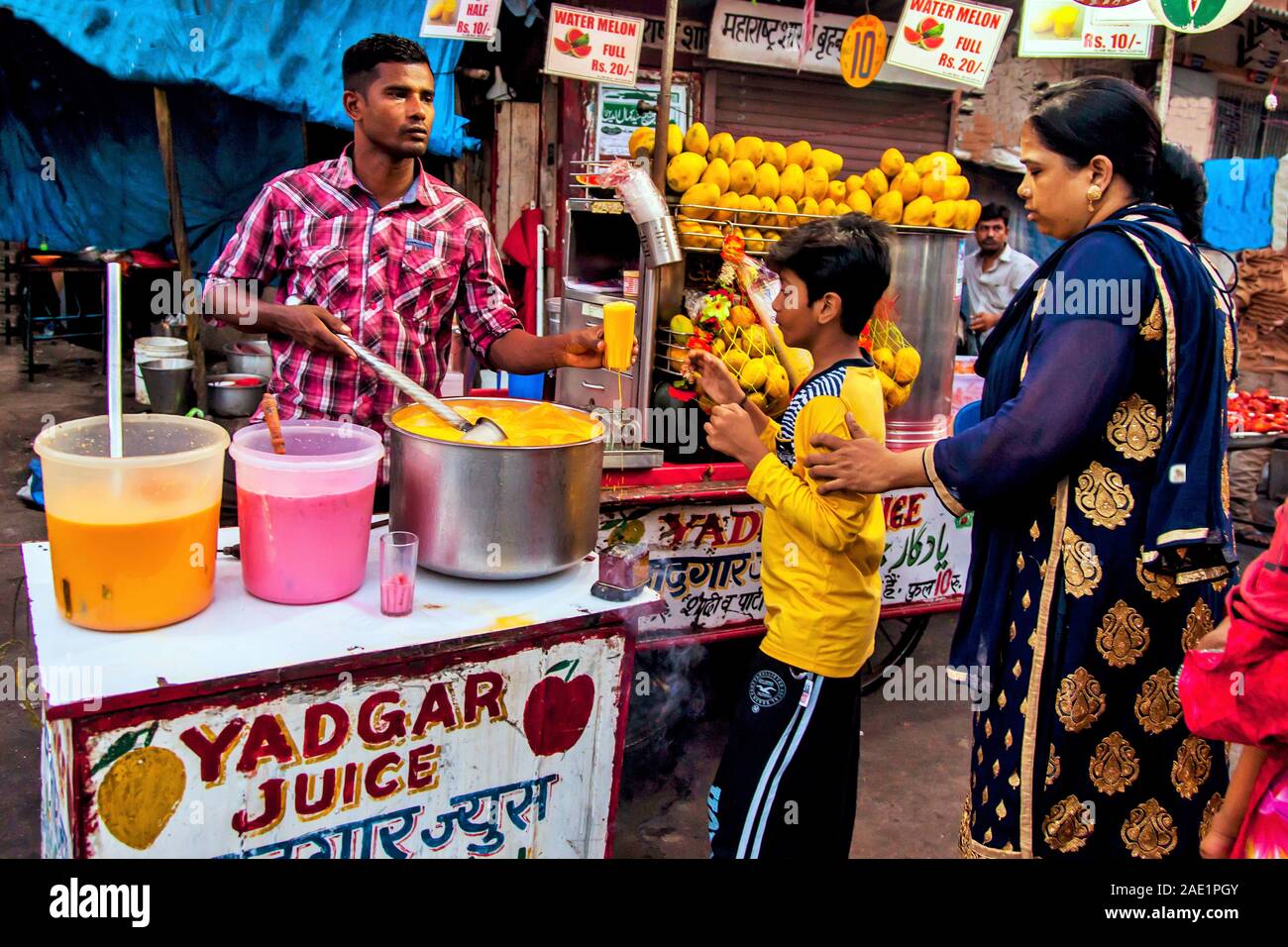 Fruit juice vendor, Khao Gali, Mahim Dargah, Mumbai, Maharashtra, India