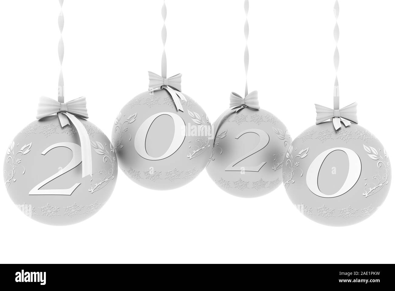 3D illustration. New Year 2020 Christmas decoration Stock Photo - Alamy