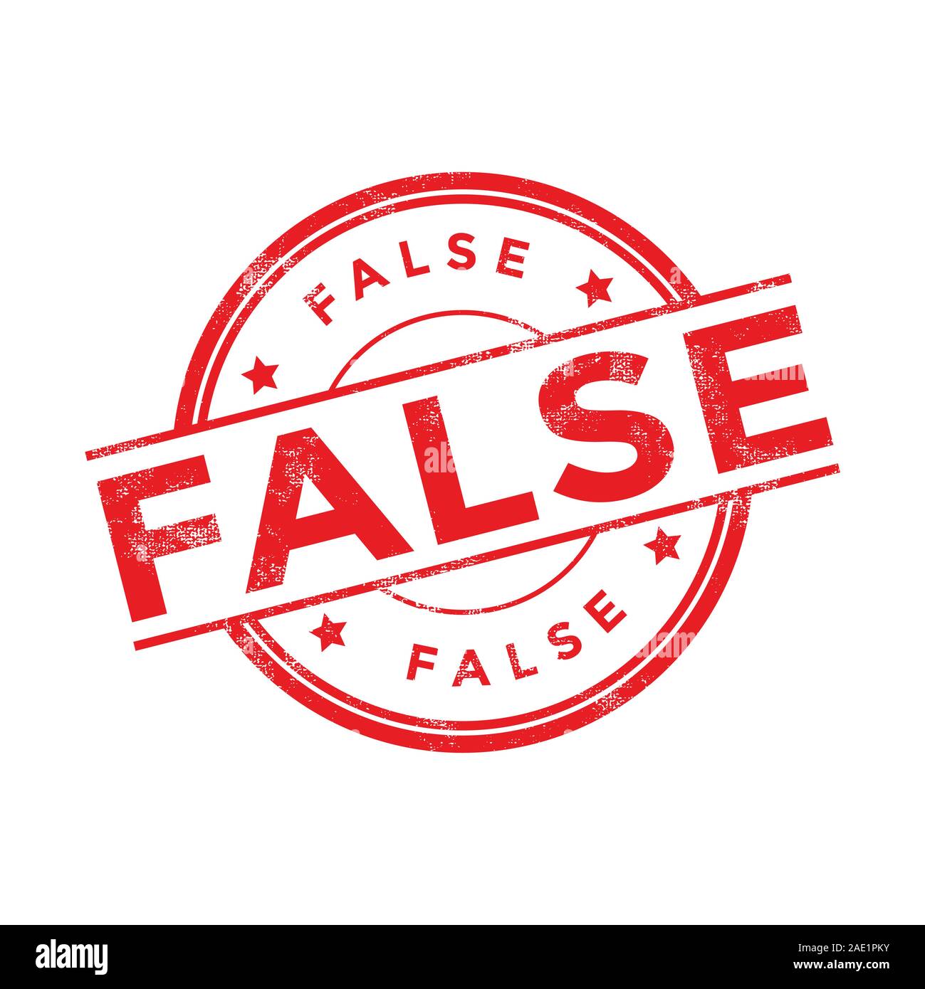 Red False rubber stamp on white background. Stock Vector