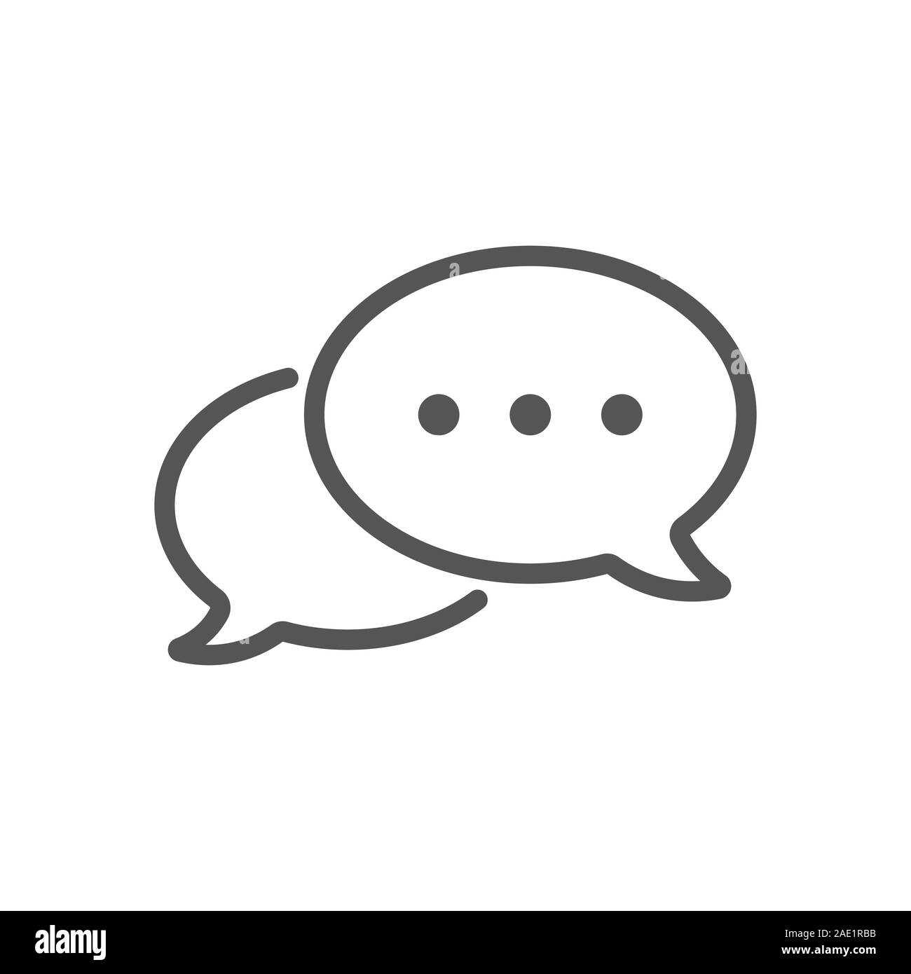 Image of the dialog in the form of two bubbles - line icon for sites, programs, etc. EPS 10 Stock Vector