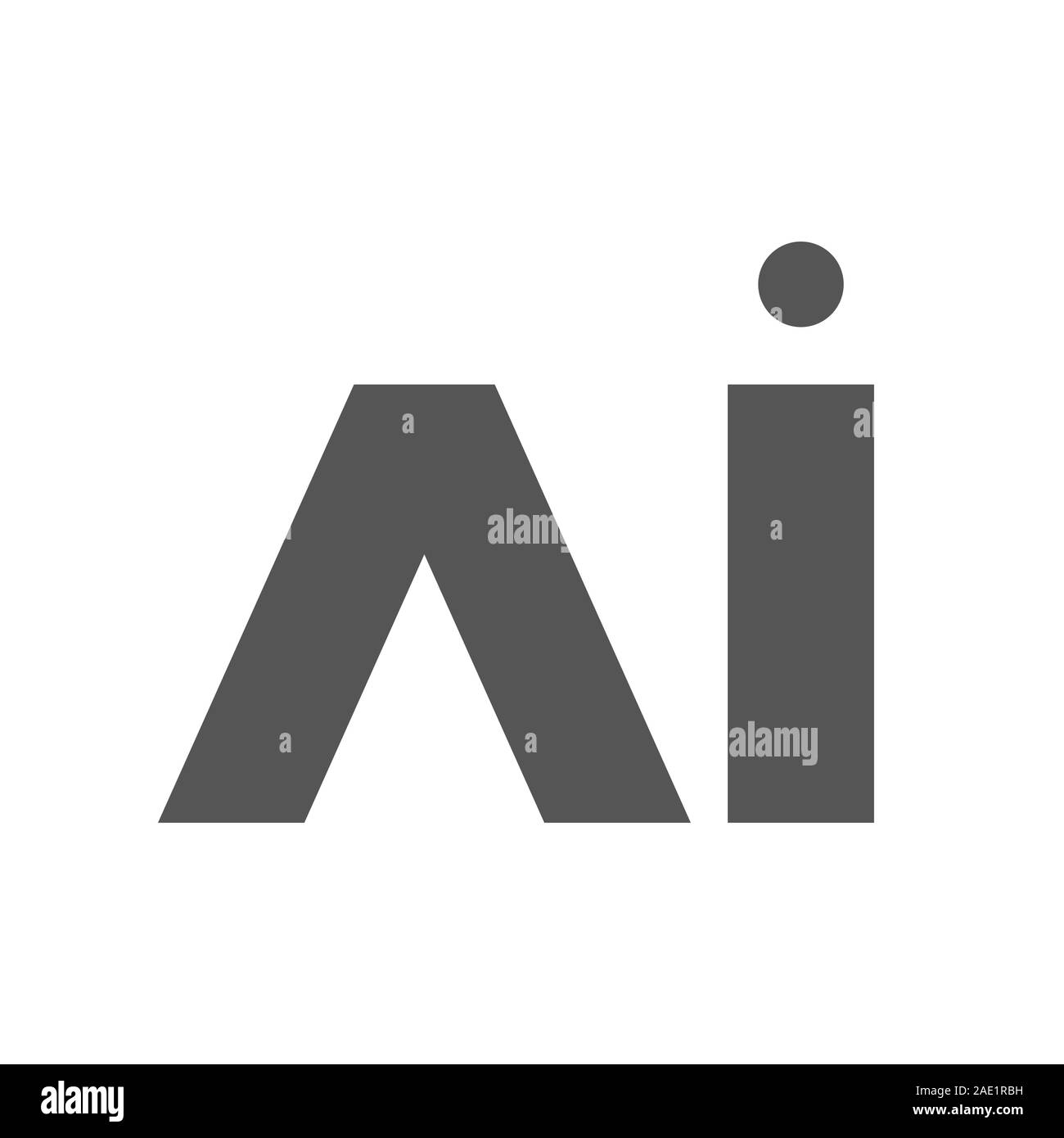 AI letters sign. Vector illustration. Dark gray color. EPS 10 Stock Vector