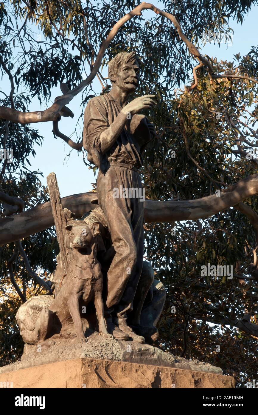 Sydney Australia, bronze statue of Henry Lawson an acclaimed Australian writer and poet. The
