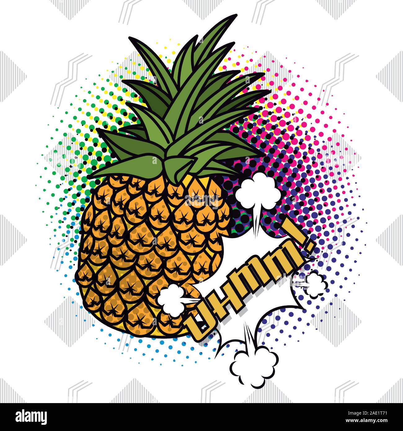poster pop art style with pineapple fruit Stock Vector Image & Art - Alamy