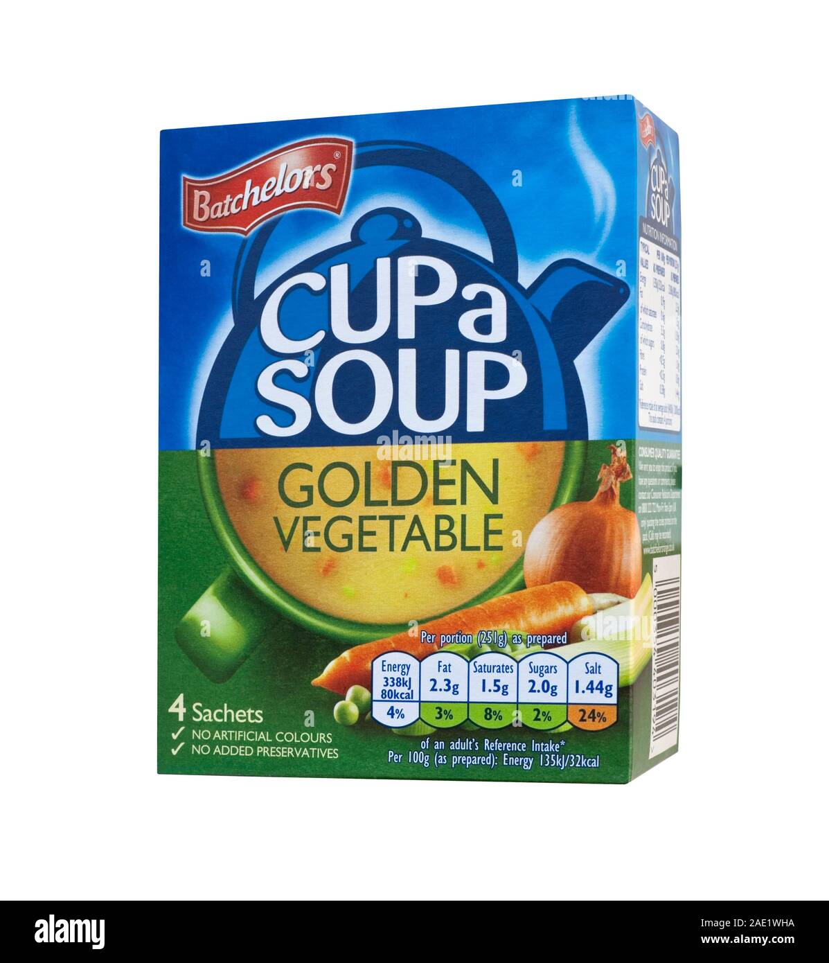Batchelors golden vegetable cup a soup packet box Stock Photo