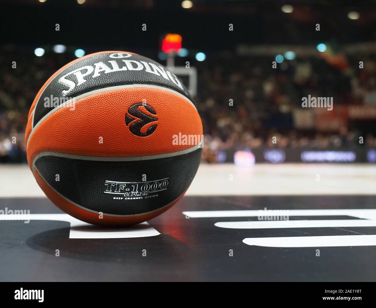 ball of euroleague during AX Armani Exchange Milano vs Crvena Zvezda Mts Belgrado, Milano, Italy, 05 Dec 2019, Basketball Basketball Euroleague Champi Stock Photo