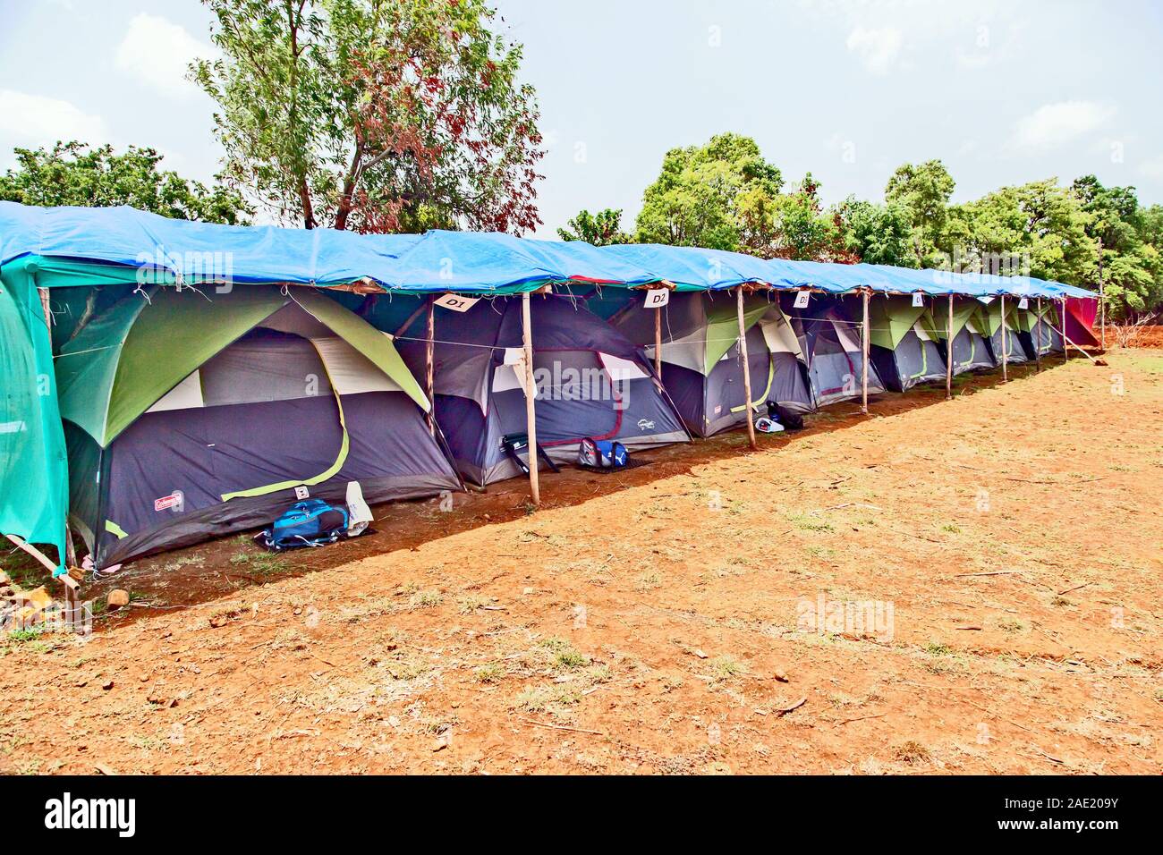 Tent accommodation, Purushwadi, Ahmednagar, Maharashtra, India, Asia Stock Photo