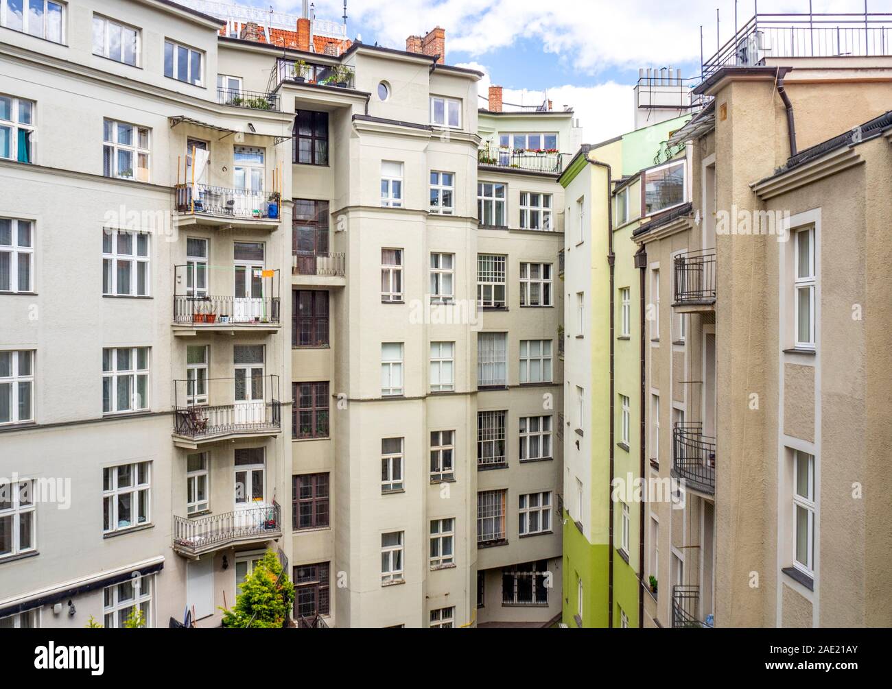 Residential apartment block building in the Jewish Quarter Old Town Prague Czech Republic Stock