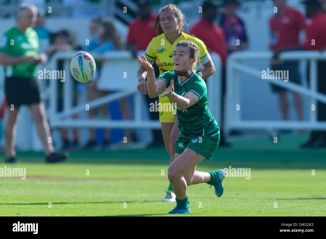 Dubai, UAE. 06th Dec, 2019. Brittany Hogan of Ireland plays a pass in the  match between