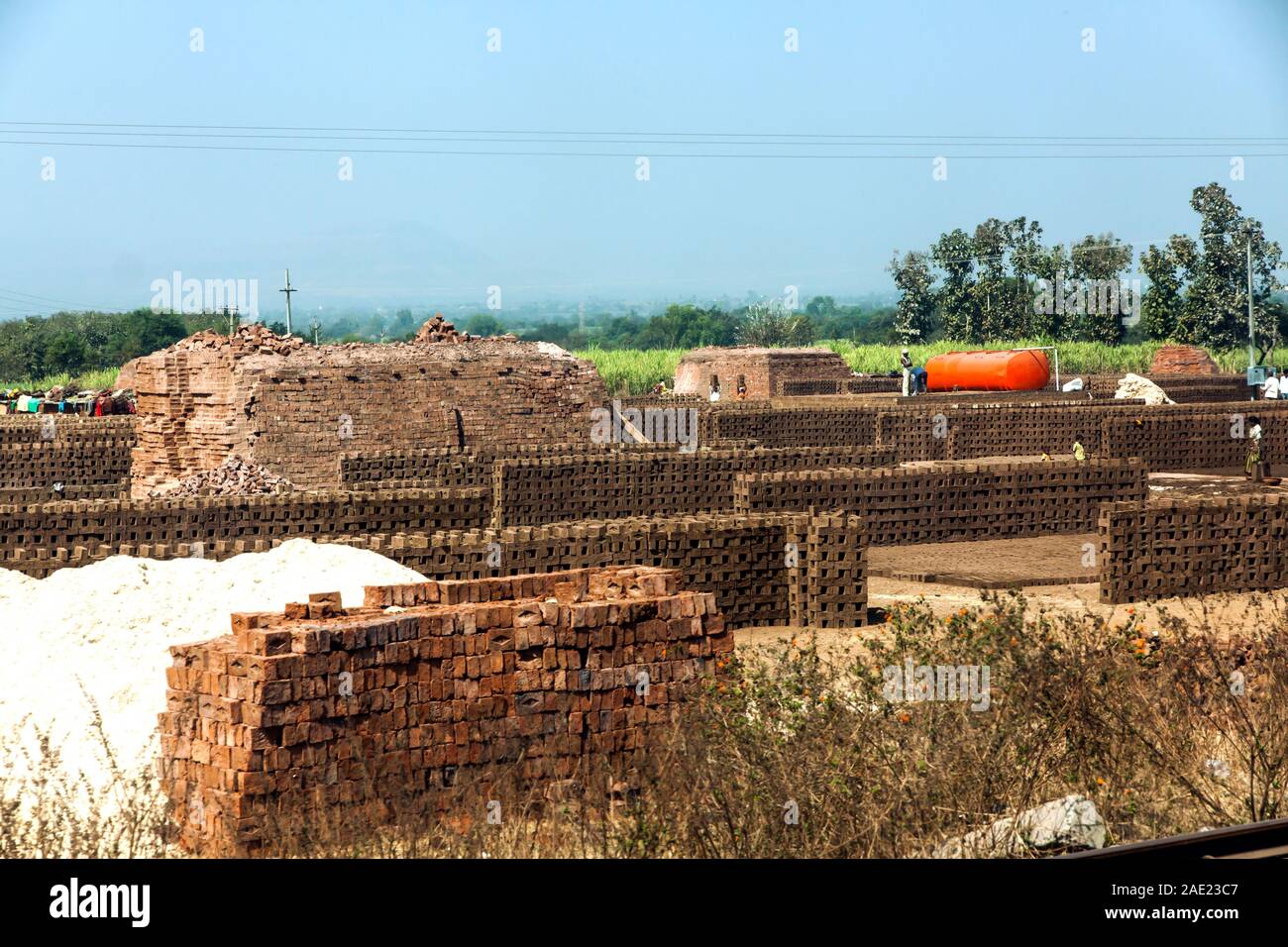 Brick Kiln factory, Ratnagiri, Konkan, Maharashtra, India, Asia Stock Photo