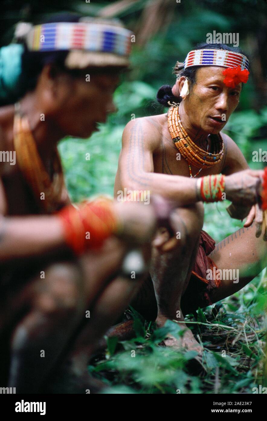 Indonesia. Sumatra. Mentawai tribesmen. Stock Photo