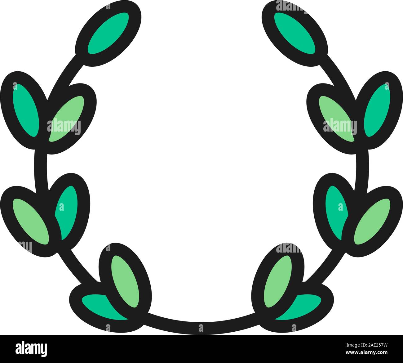 Laurel wreath, olive branch, victory flat color line icon Stock Vector ...