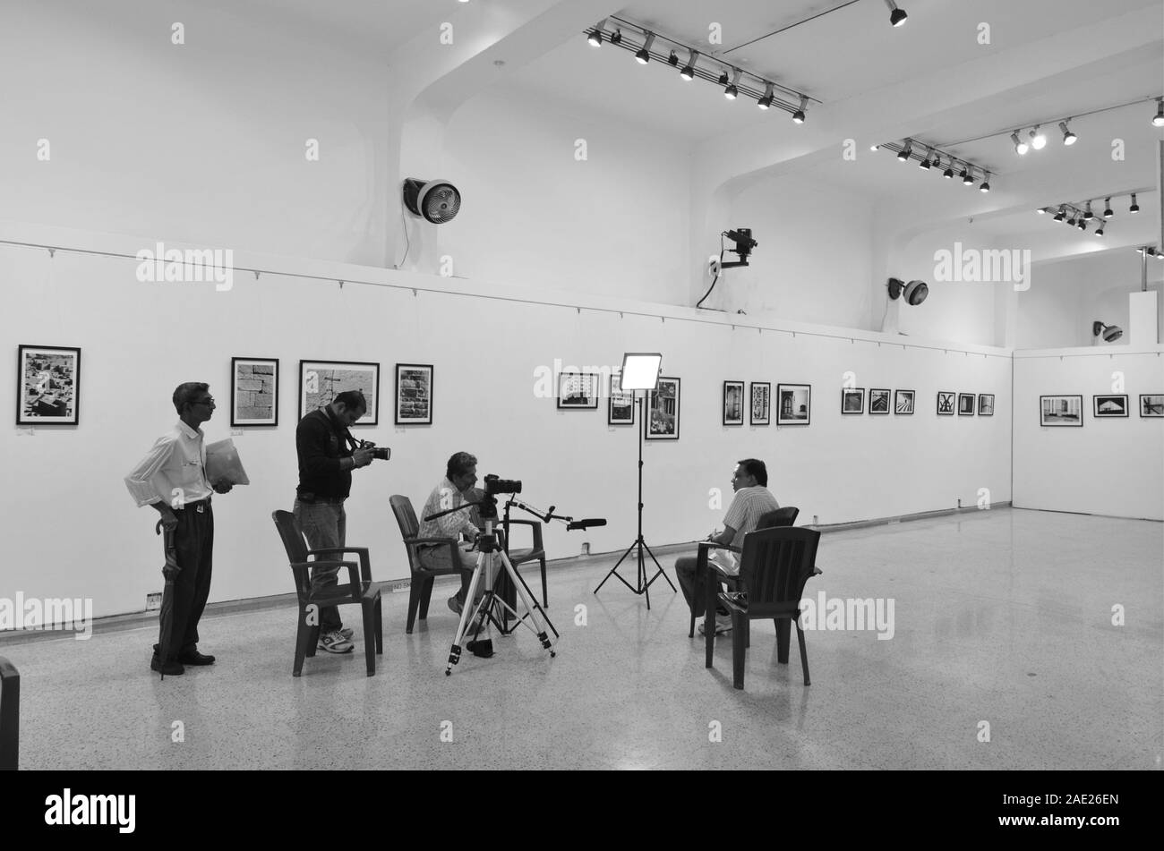 Jagdish Agarwal photography exhibition, Ravi Shekhar interview, Jehangir Art Gallery, Bombay, Mumbai, Maharashtra, India, Asia Stock Photo