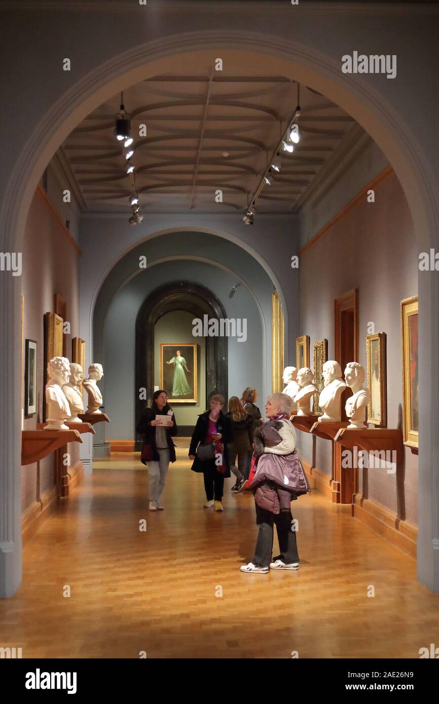 Visitors at the National Portrait Gallery, London, UK Stock Photo