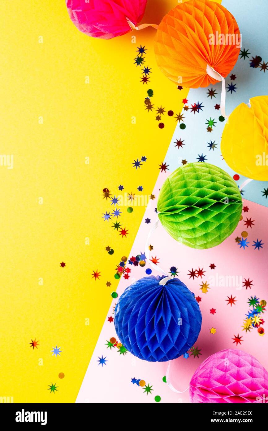 Festive background with colorful gift presents Stock Photo
