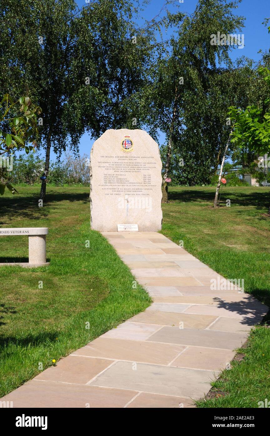 The Malaya and Borneo Veterans Association Memorial, National Memorial Arboretum, Alrewas, Staffordshire, UK. Stock Photo