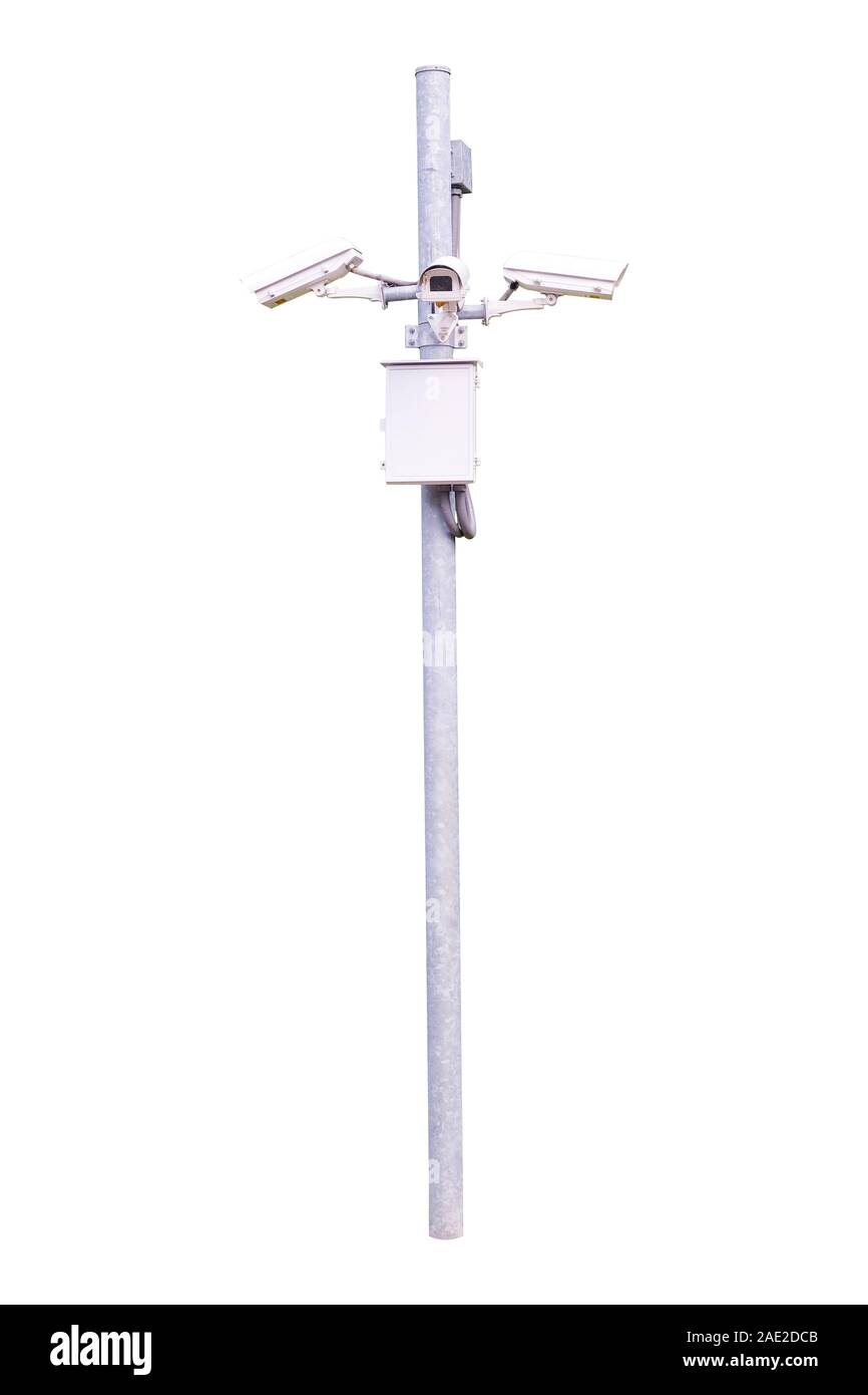 Surveillance cctv camera mounted Cut Out Stock Images & Pictures - Alamy