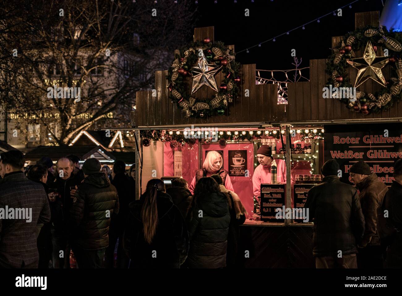 Christmas market in the old town of Düsseldorf Stock Photo