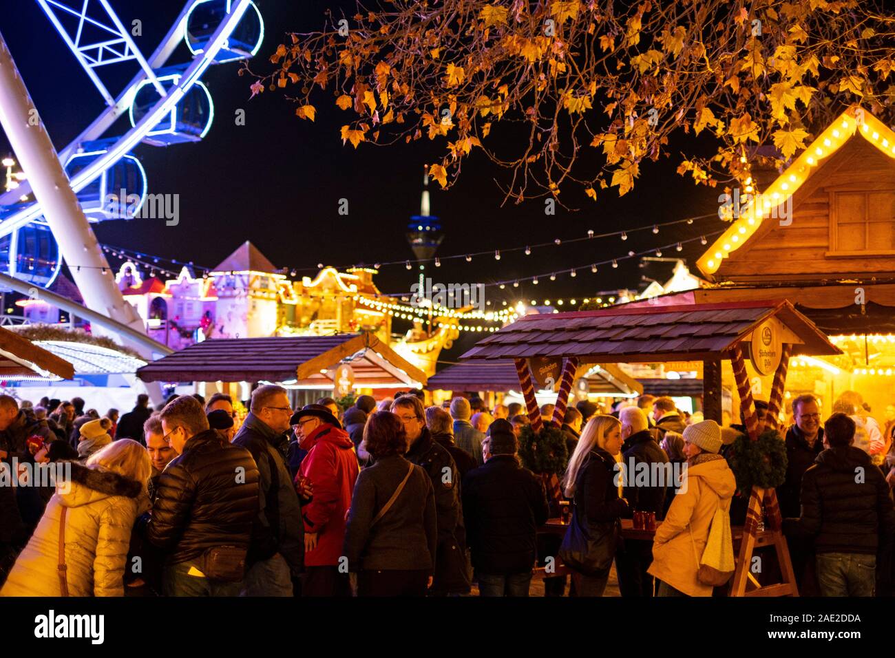 Christmas market in the old town of Düsseldorf Stock Photo