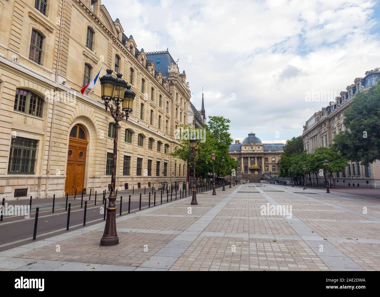Famous tourist attractions on the streets of atmospheric and beautiful Paris in France on a sunny day Stock Photo
