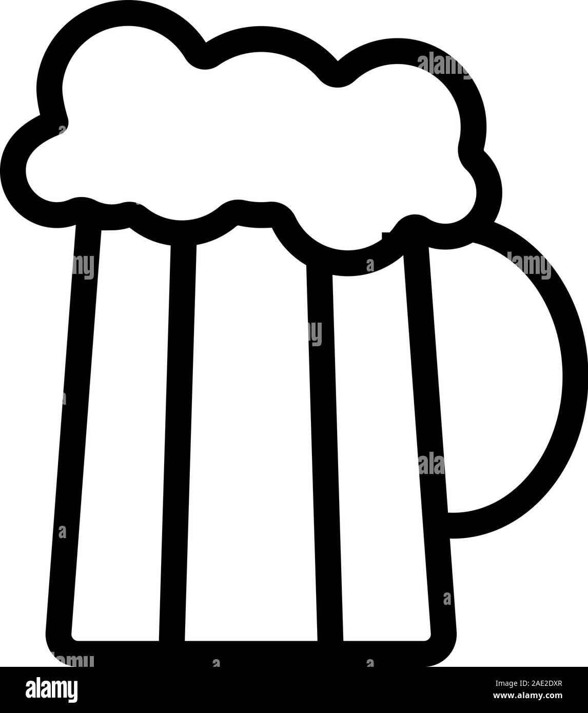 mug of beer with foam vector icon. Isolated contour symbol illustration Stock Vector Image & Art