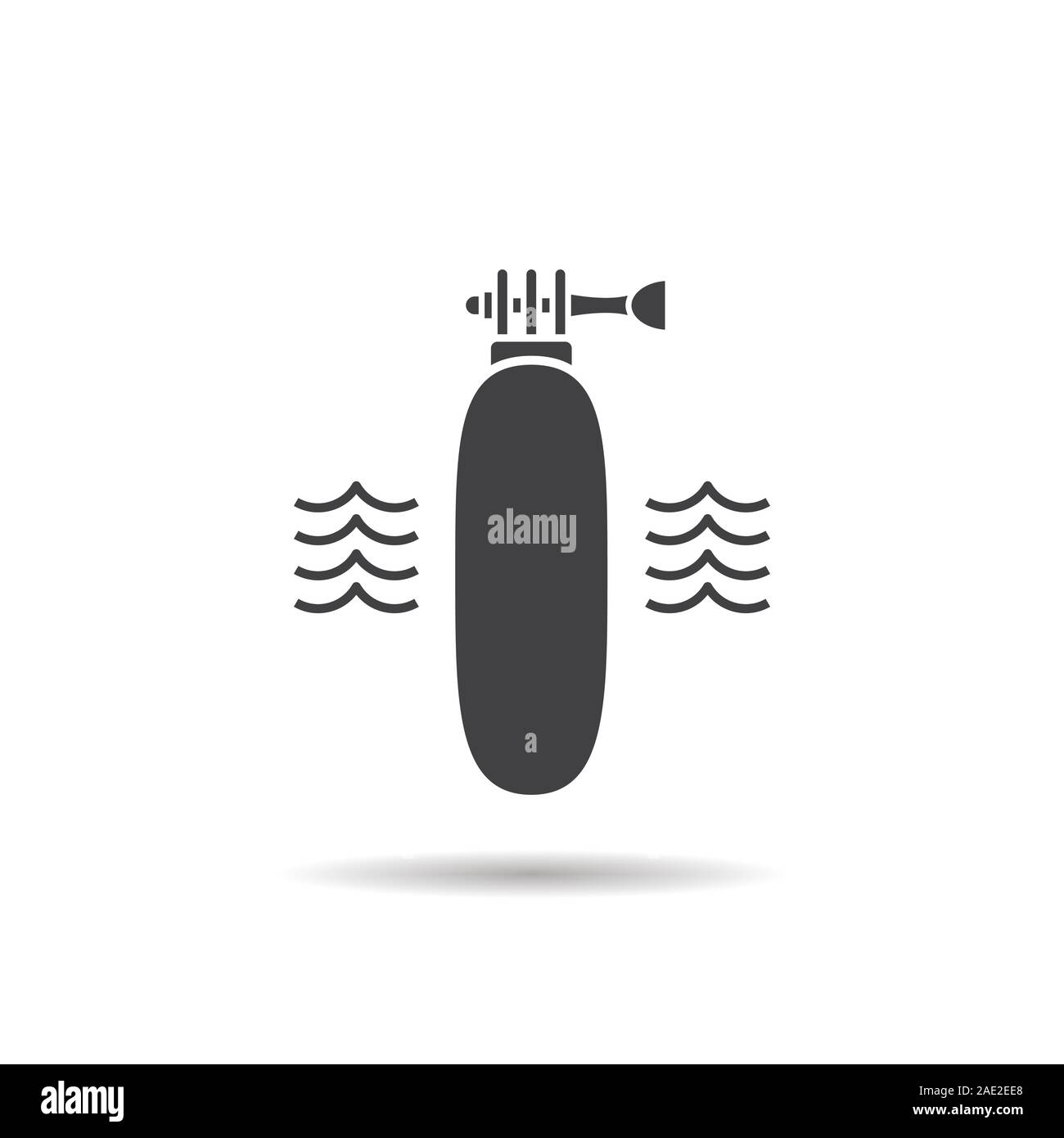 Floating action camera grip glyph icon. Drop shadow silhouette symbol ...