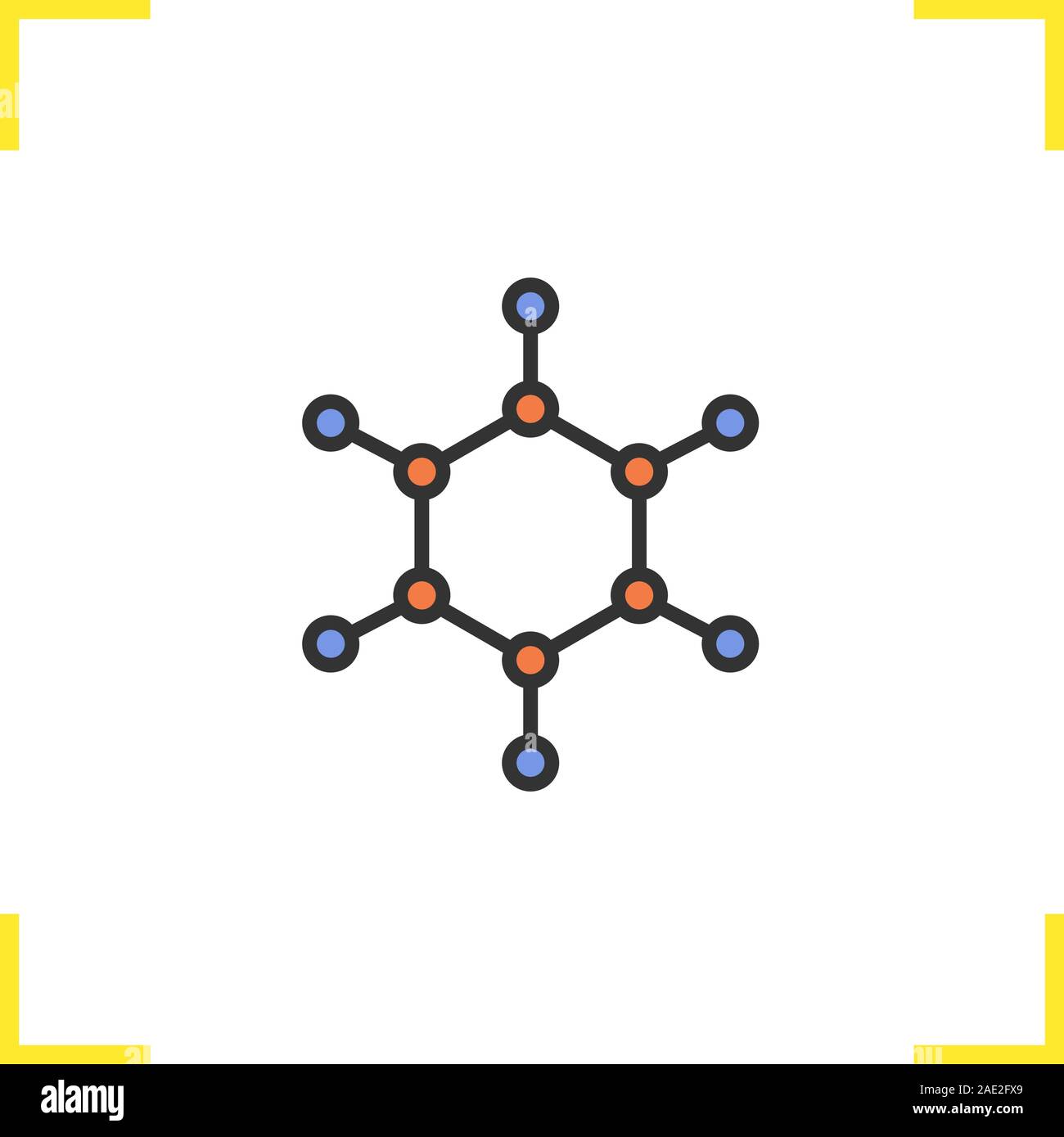 Molecule color icon. Molecular structure model. Isolated vector