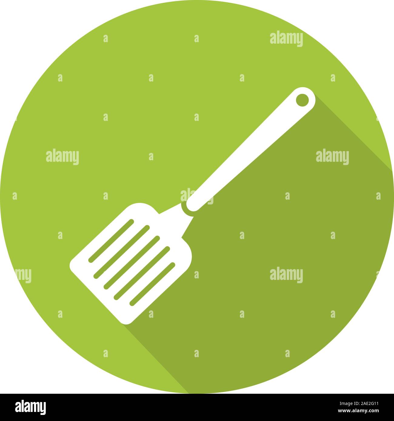 Spatula flat design long shadow icon. Kitchen turner. Vector silhouette symbol Stock Vector