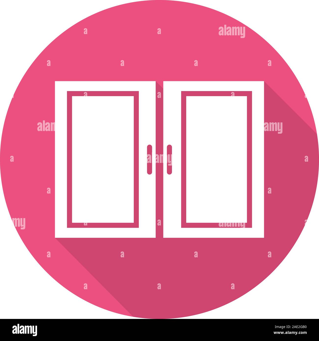 Kitchen cabinet flat design long shadow icon. Vector silhouette symbol Stock Vector