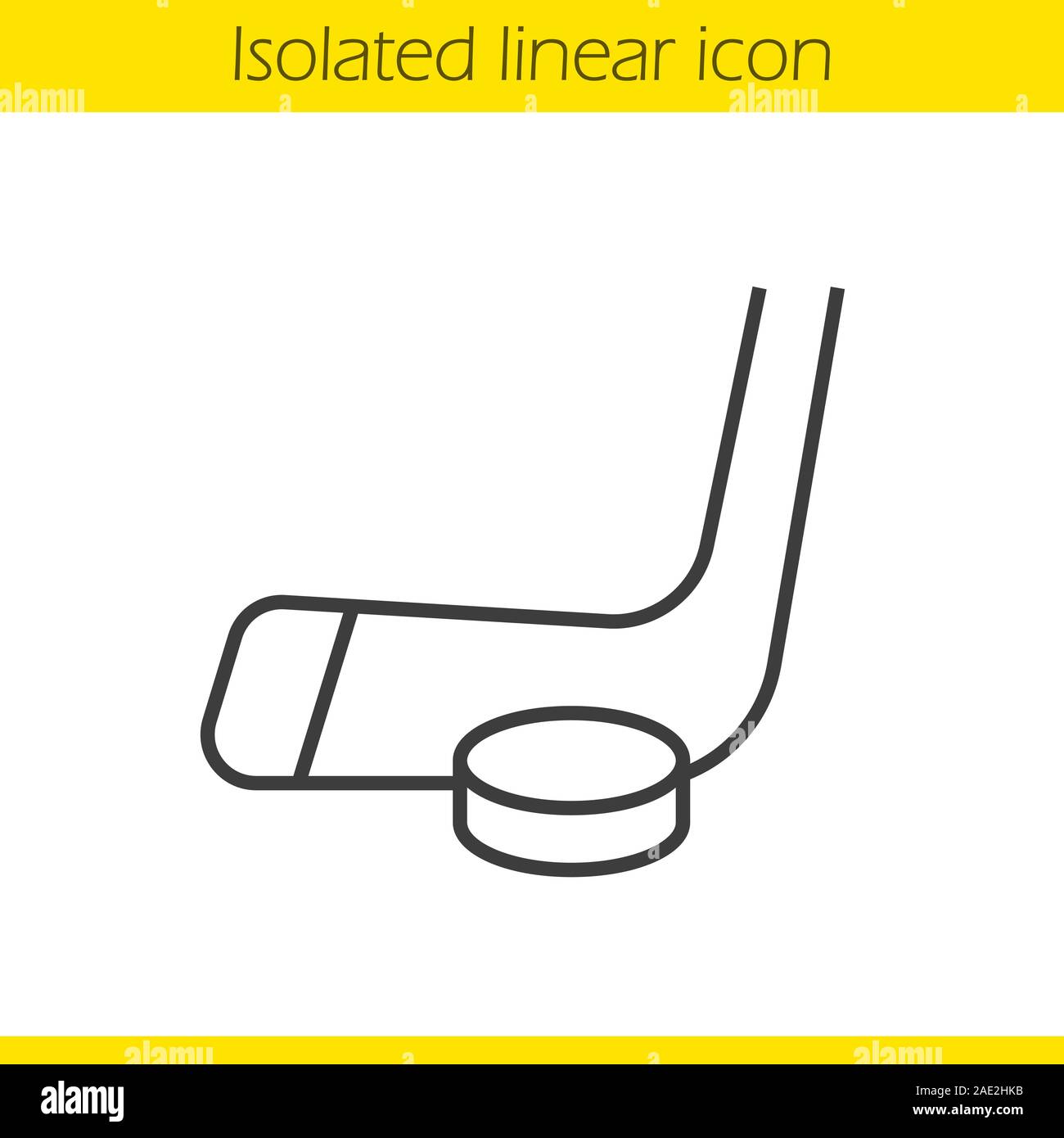 Ice hockey equipment linear icon. Thin line illustration. Hockey puck