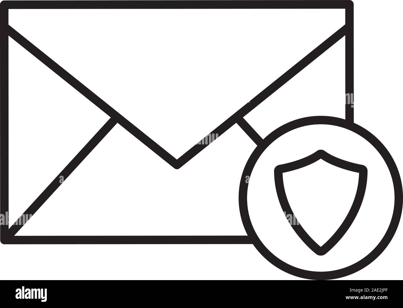 Email security linear icon. Letter thin line illustration. Sms message ...