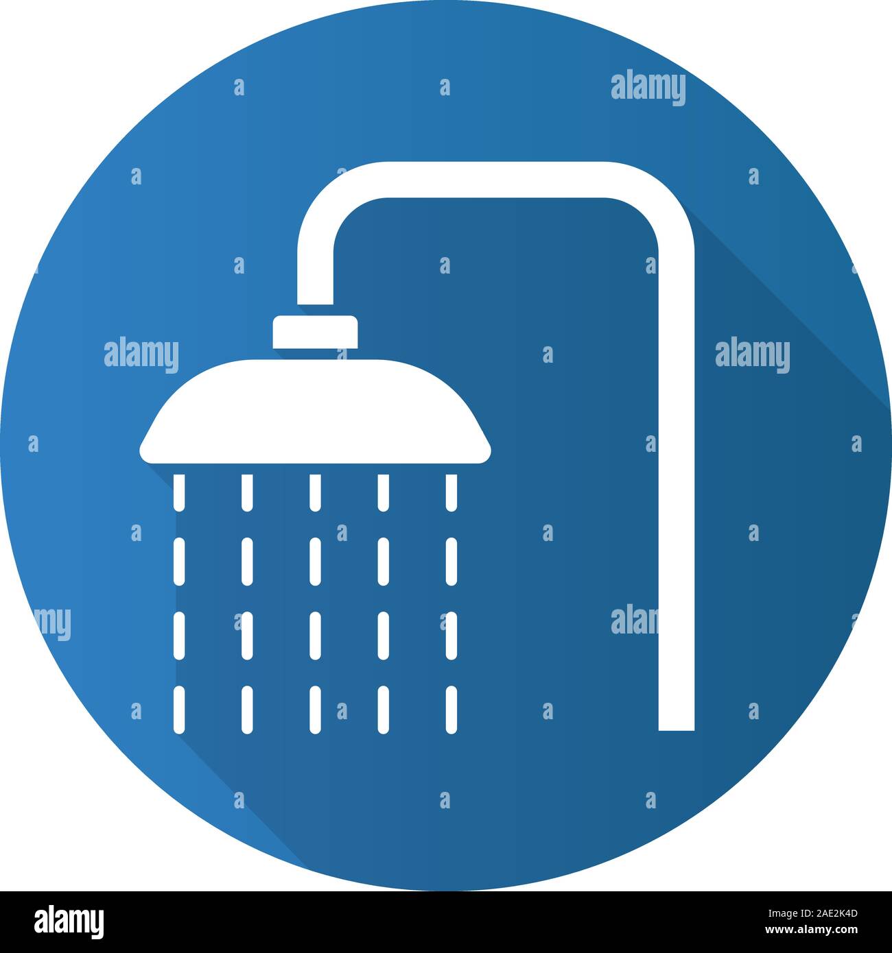 Shower Flat Design Long Shadow Icon Shower Faucet With Flowing