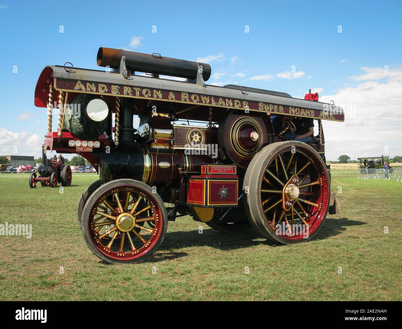 A showmans steam powered traction engine often used for powering fairgrounds and hauling equipment Stock Photo