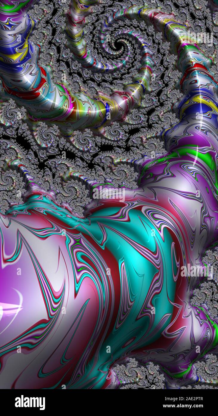 Artfully 3D rendering fractal, fanciful abstract illustration and ...