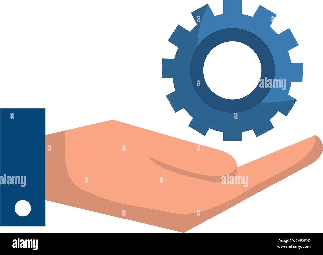 Isolated gear and hand vector design Stock Vector Image & Art - Alamy
