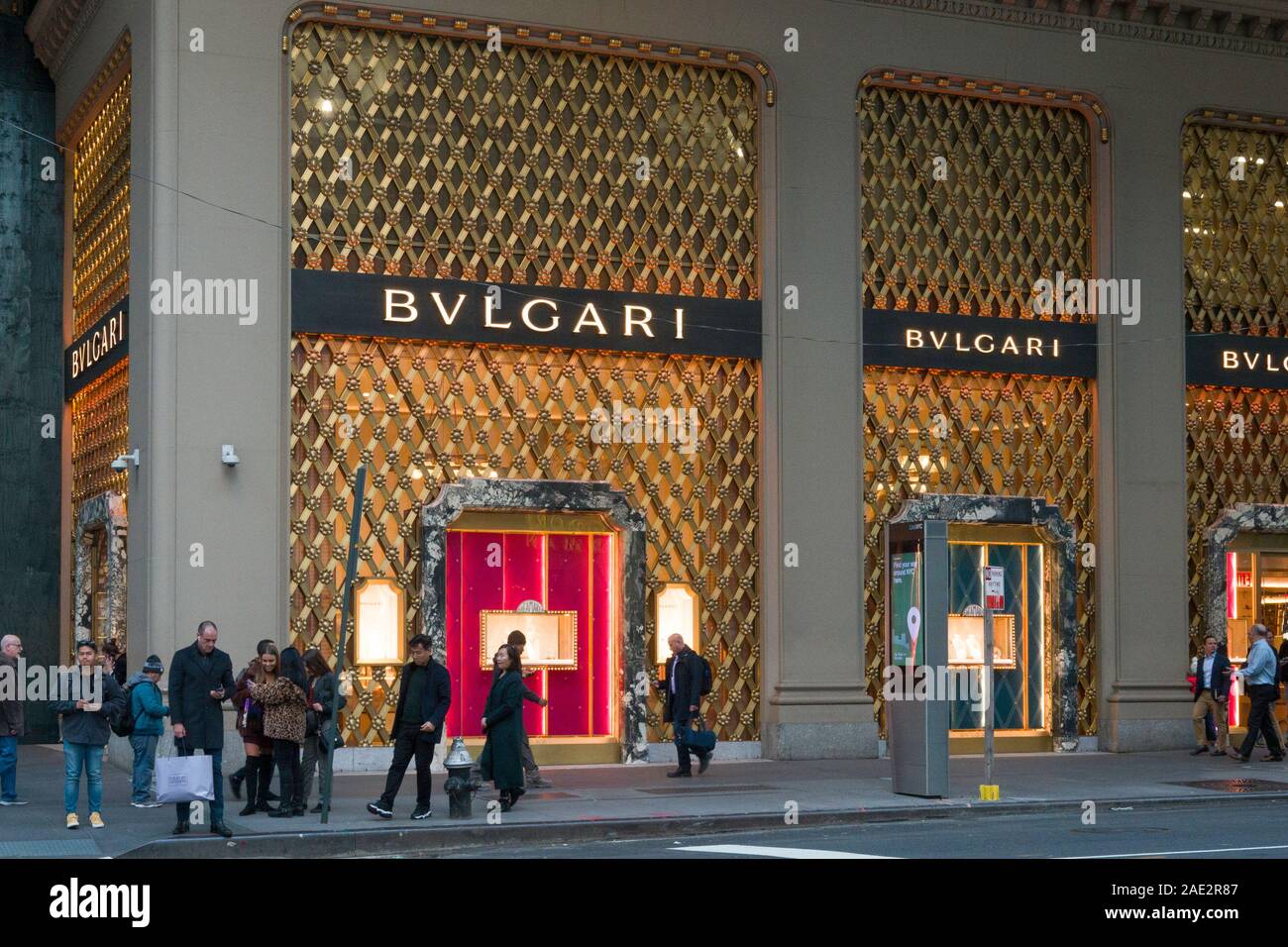 Bulgari Jewelry Store on Fifth Avenue is decorated for the Holiday Season, New  York City, USA Stock Photo - Alamy