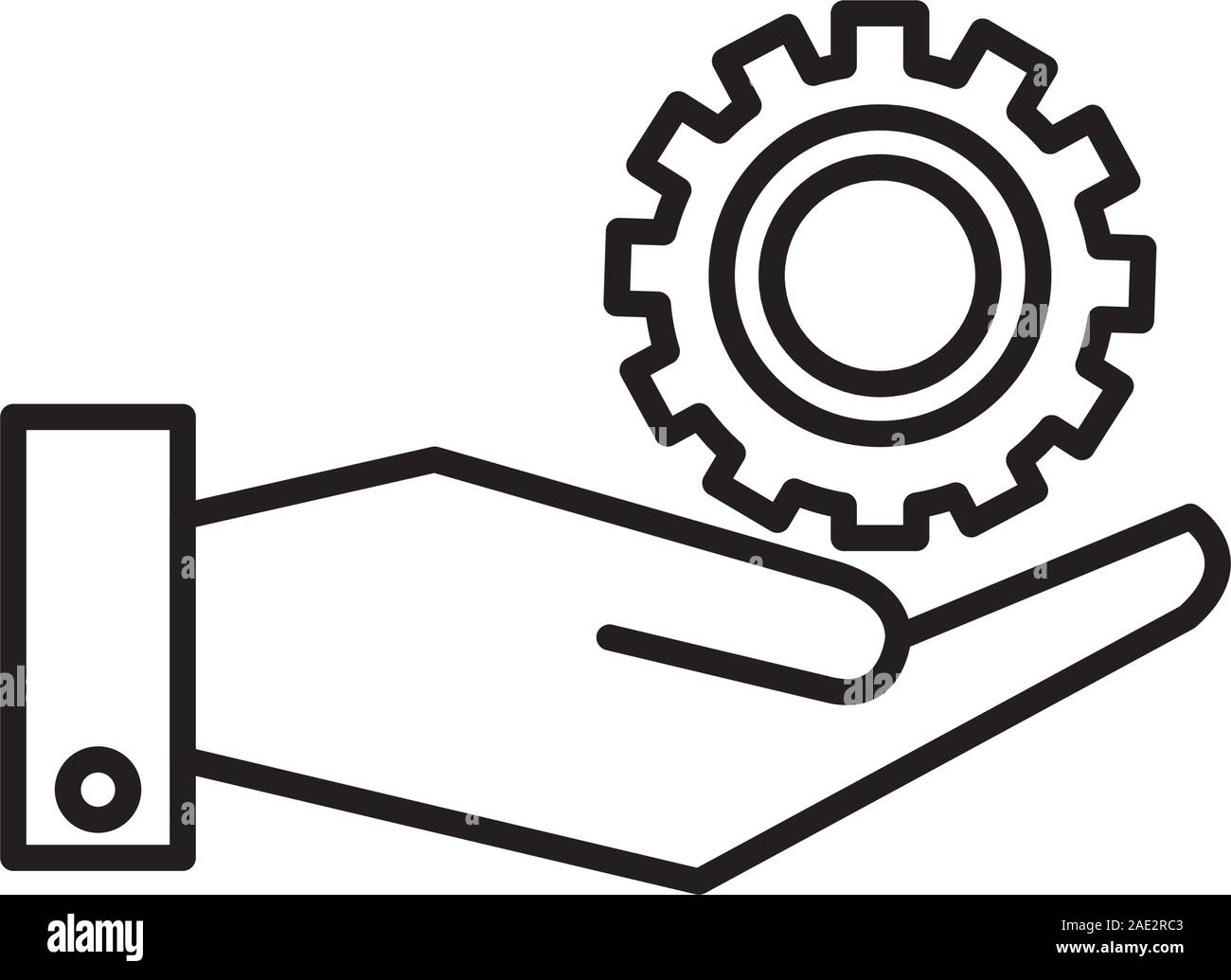 Isolated gear and hand vector design Stock Vector Image & Art - Alamy