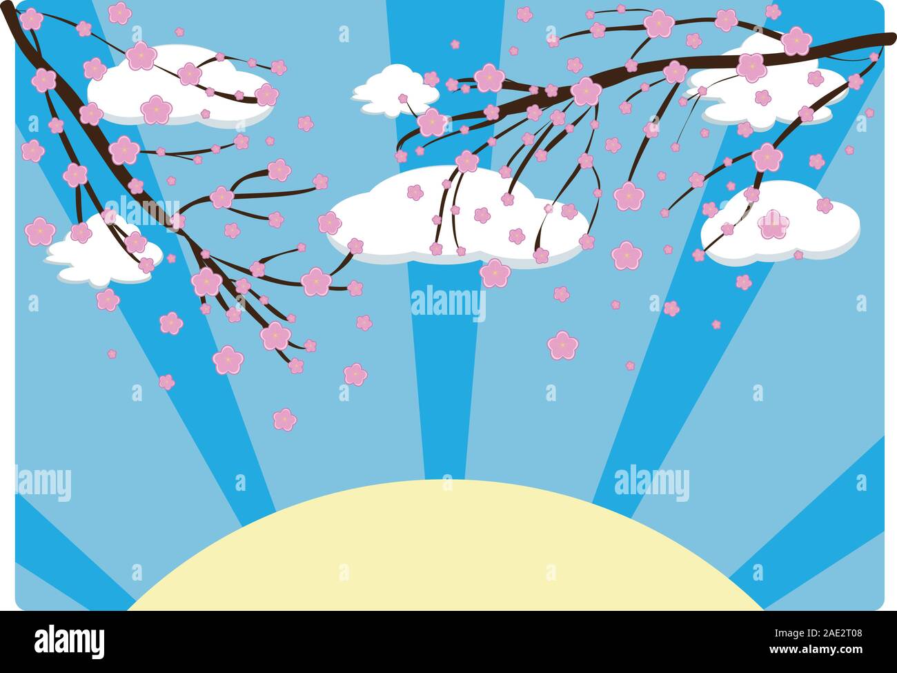 Illustration japanese sakura clouds hi-res stock photography and images ...