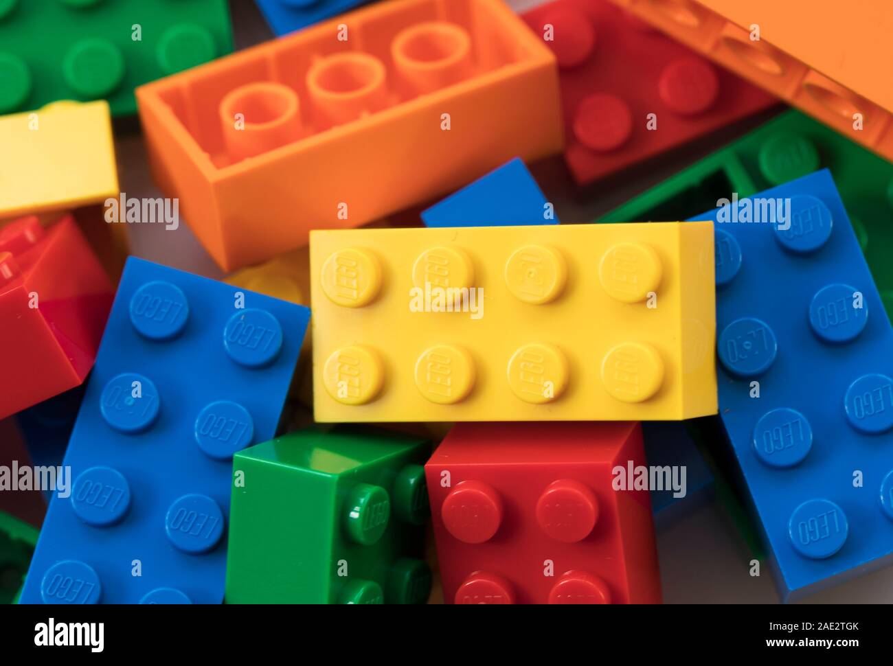 Coloured Lego Bricks Stock Photo