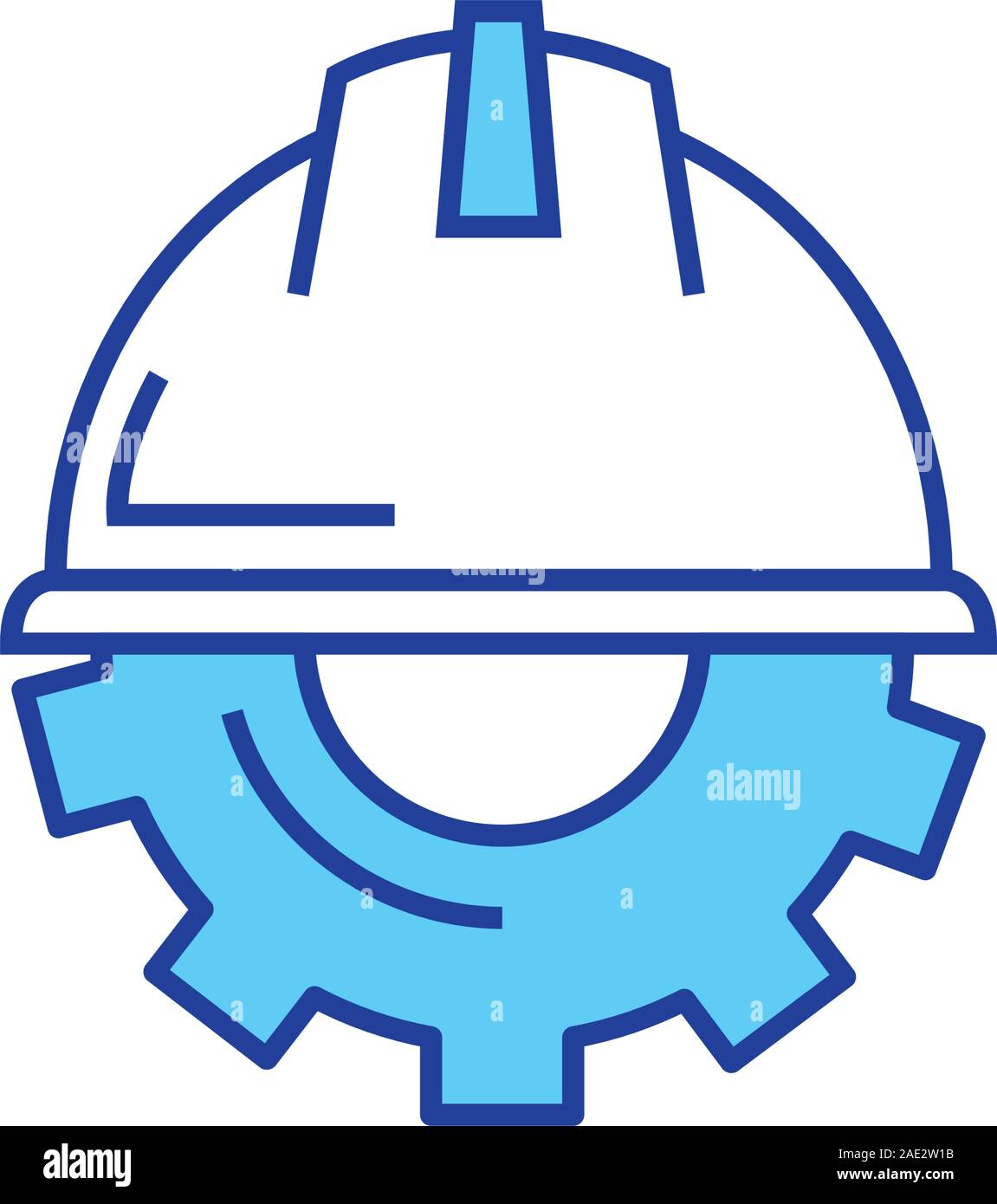 Isolated gear with helmet vector design Stock Vector Image & Art - Alamy